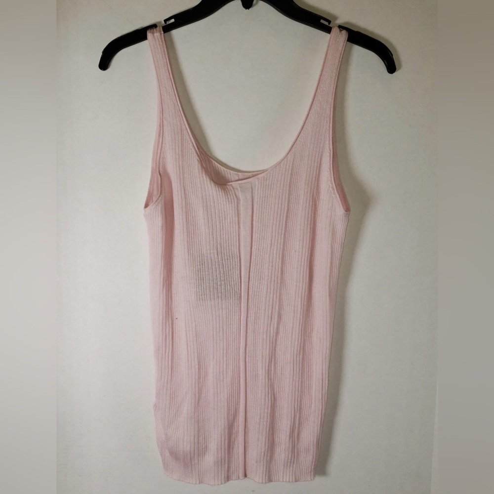 Burberry Pale Pink Ribbed Scoop Tank Top - Picture 3 of 7